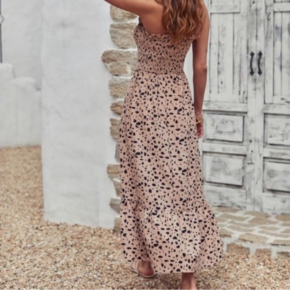 Sexy Strapless Ruffle Maxi Dress | Ruched Front & Flowing Hem - Picture 2 of 4